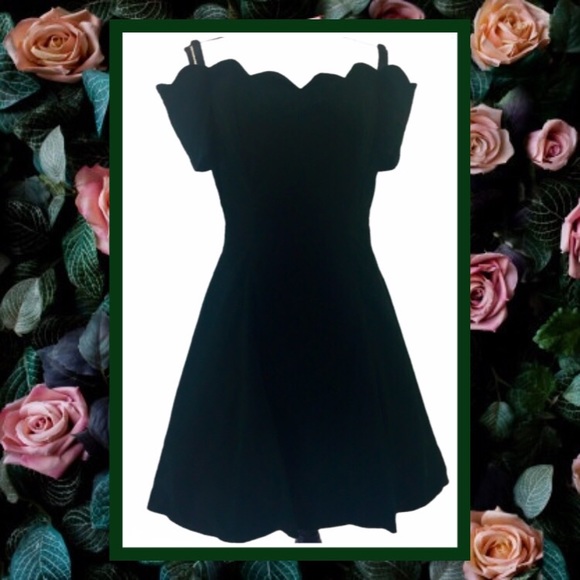 Vintage Dresses & Skirts - SOLD! VTG Rampage Green Velvet Off Shoulder Dress